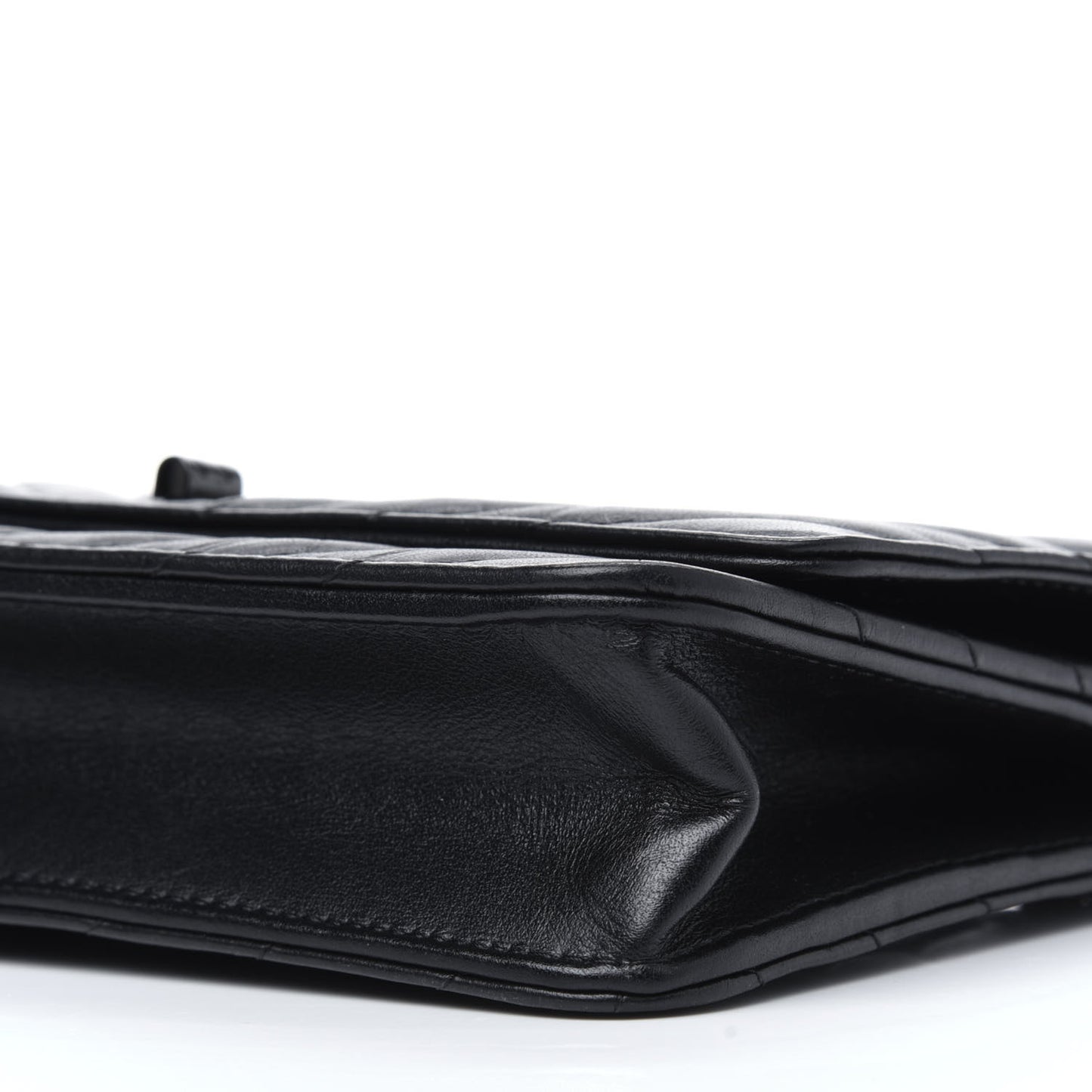 Aged Calfskin Chevron Quilted Reissue Wallet On Chain WOC So Black