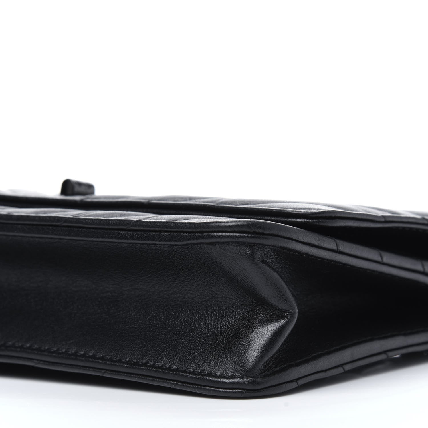Chanel Aged Calfskin Chevron Quilted Reissue Wallet On Chain WOC So Black 11 of 13