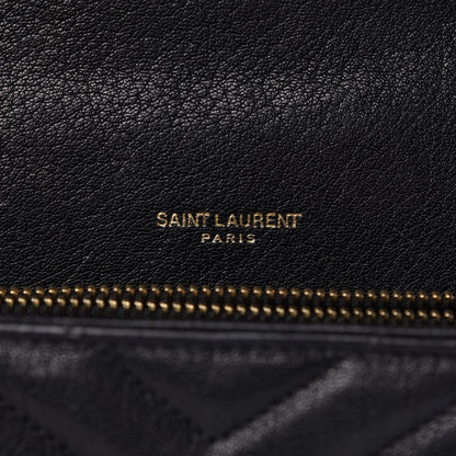Saint Laurent Sheepskin Matelasse Chevron Monogram Large College Satchel Black 6 of 24