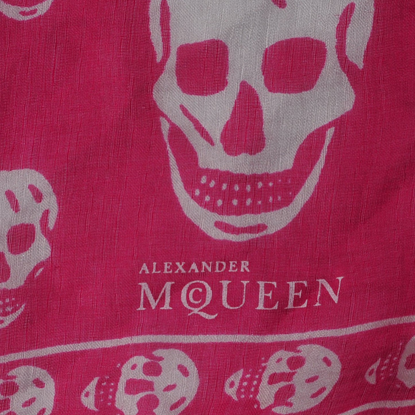 Silk Chiffon Skull Scarf Fuxia