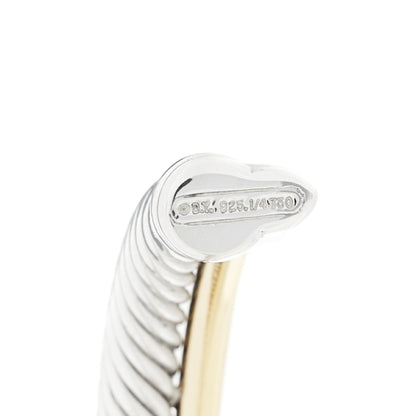 David Yurman Sterling Silver 18K Yellow Gold 5mm Crossover Cuff Bracelet 4 of 4
