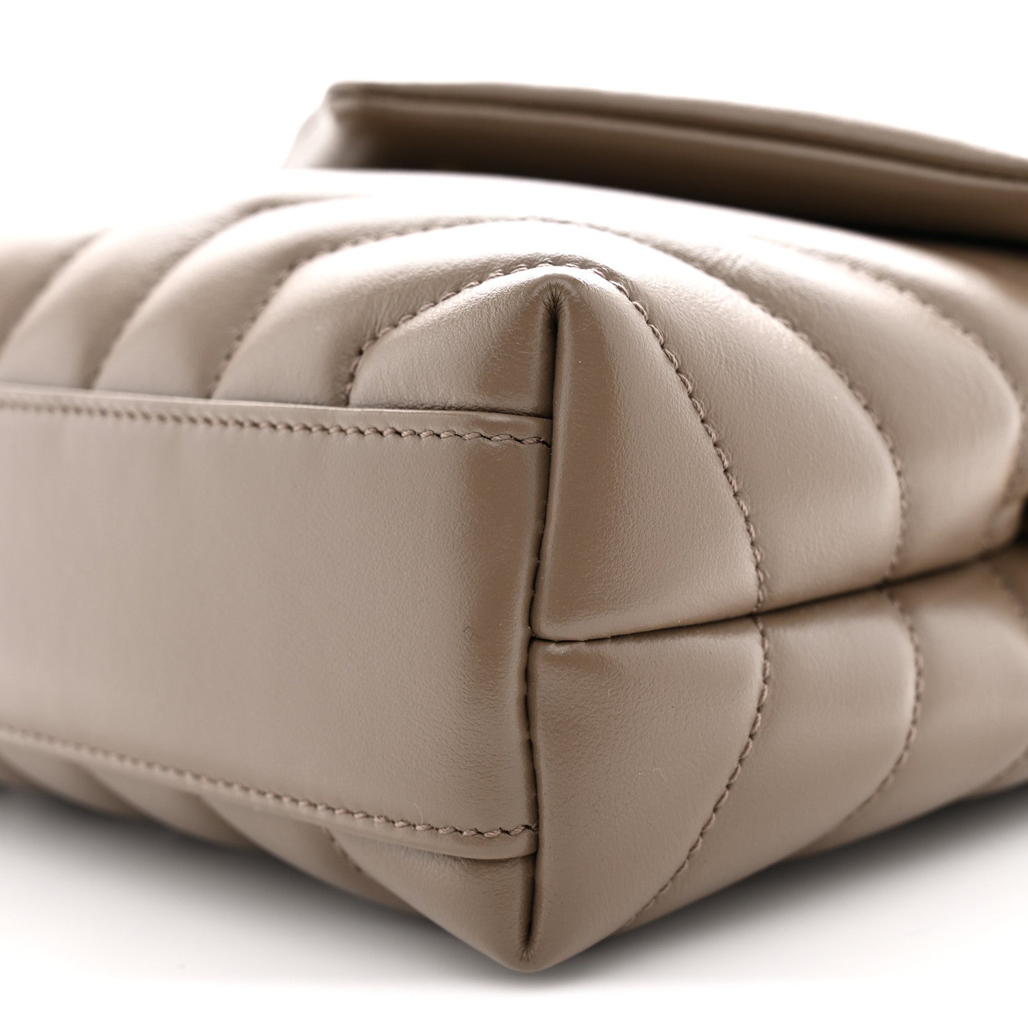 Saint Laurent Calfskin Y Quilted Monogram Toy Loulou Crossbody Bag Taupe 10 of 11