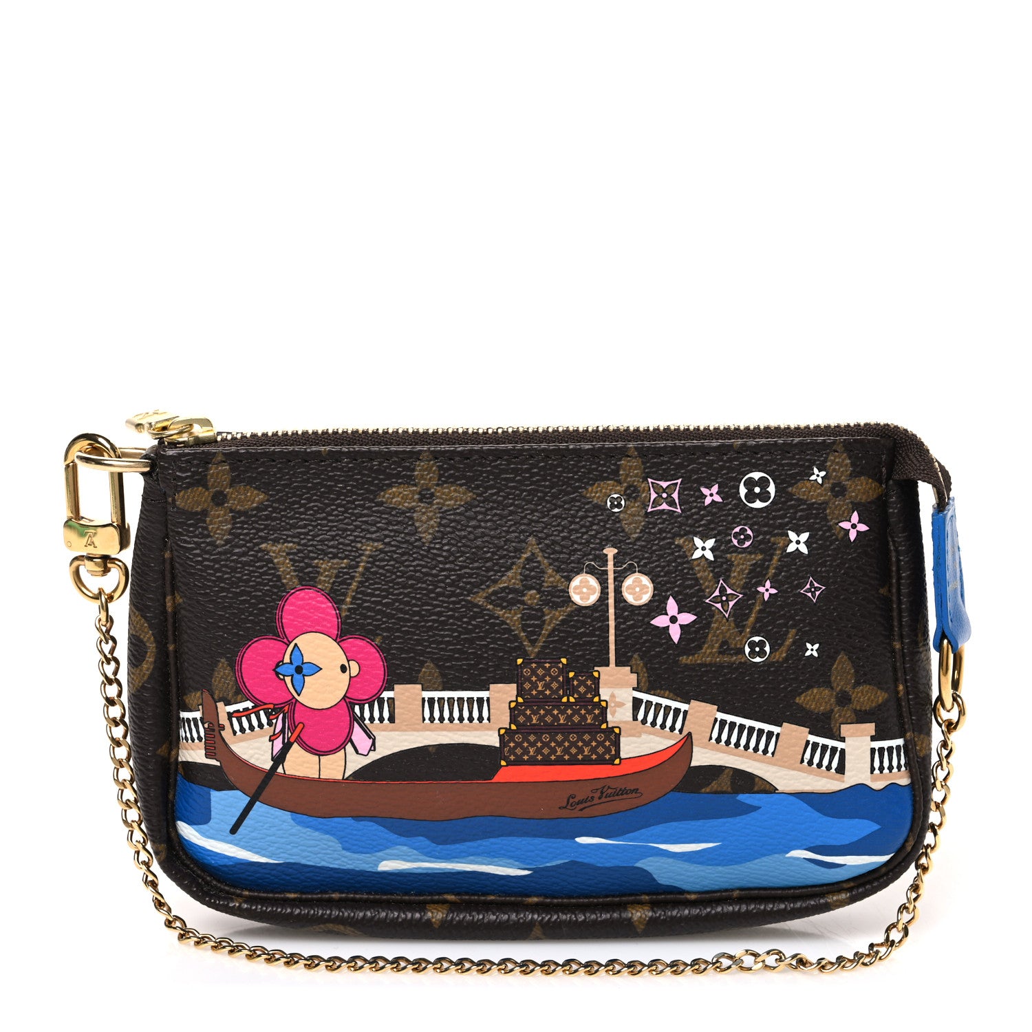 Louis Vuitton Monogram 2019 Christmas Animation Mini Venice Pochette Accessories Blue 1 of 7