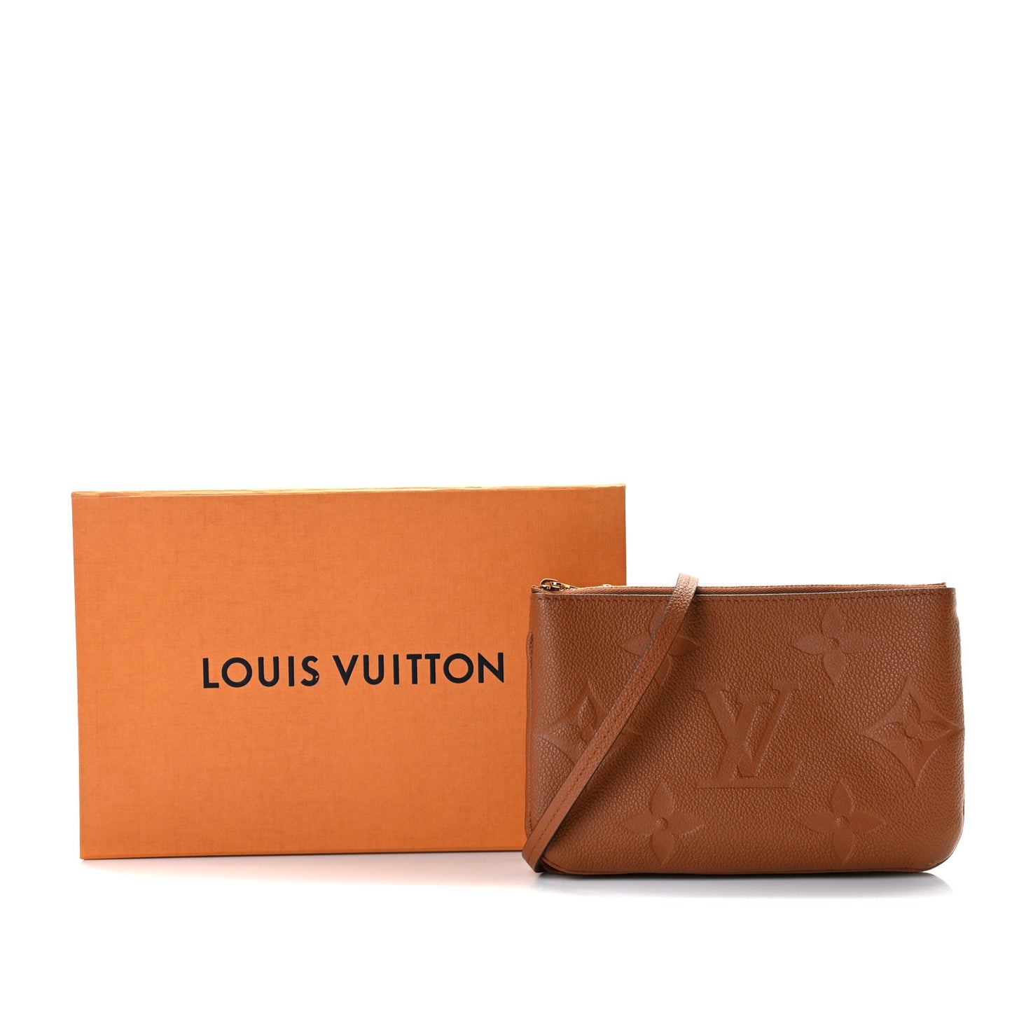 Empreinte Monogram Giant Double Zip Pochette Caramel