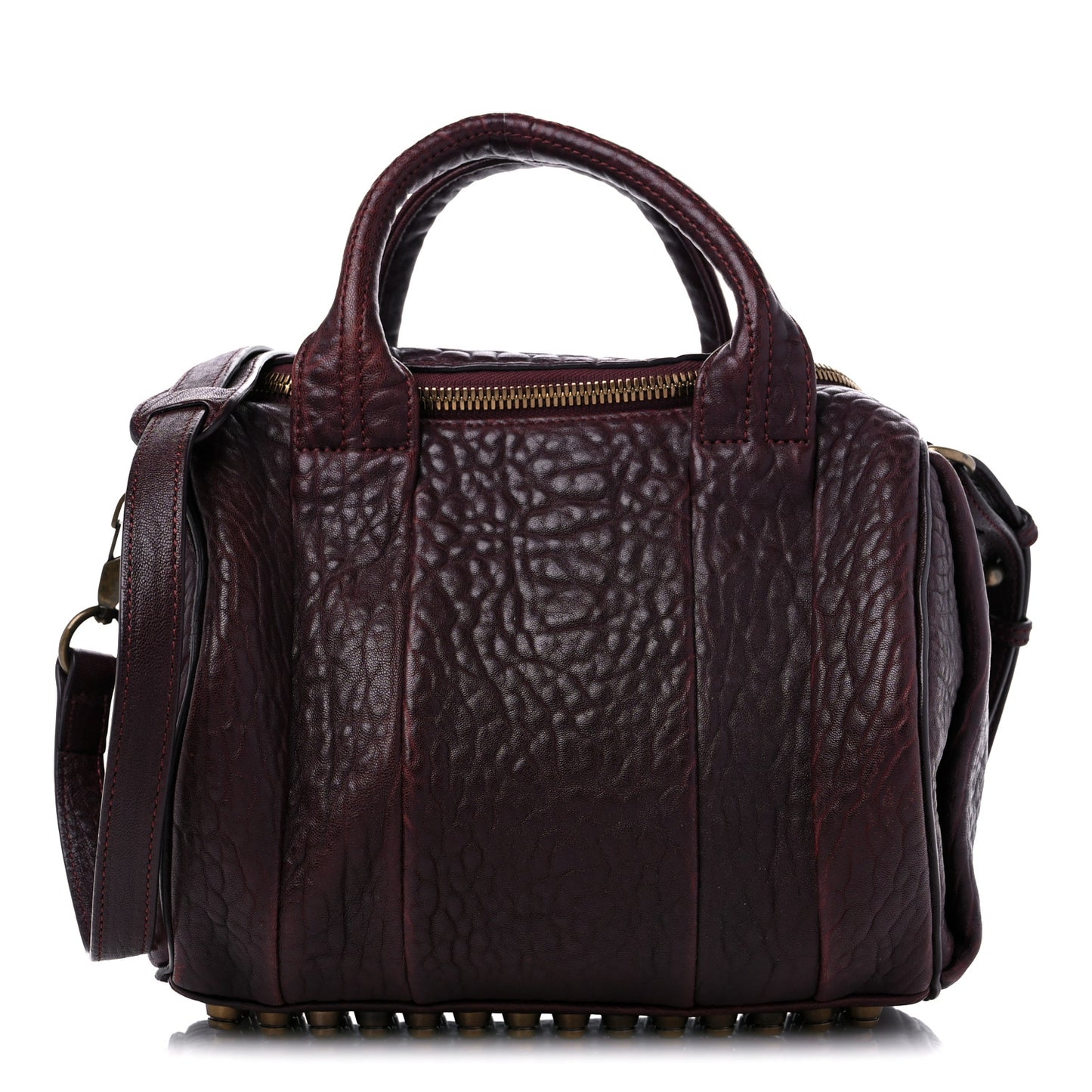Pebbled Lambskin Mini Rockie Matte Oxblood