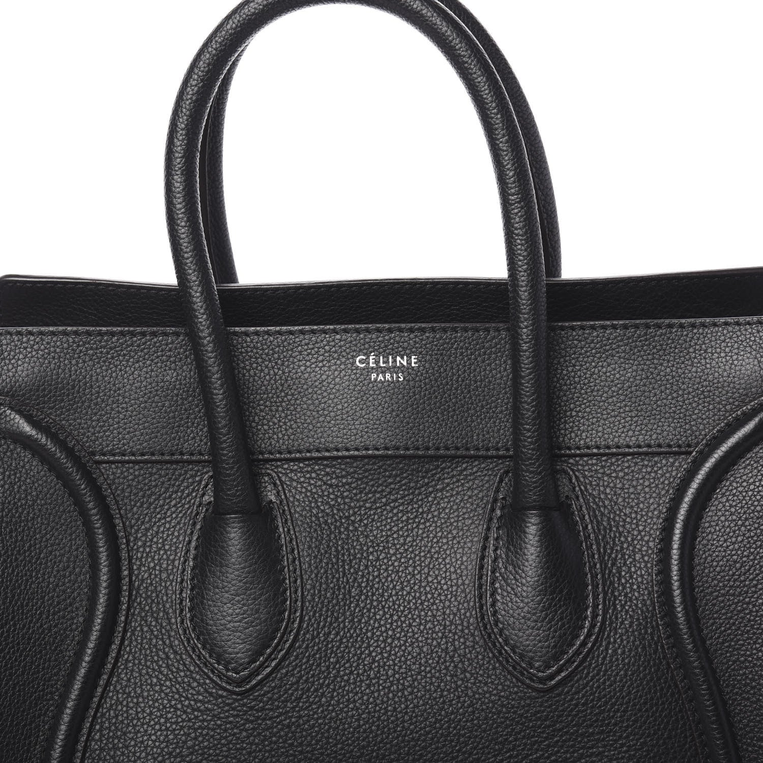 Celine Drummed Calfskin Mini Luggage Black 10 of 10
