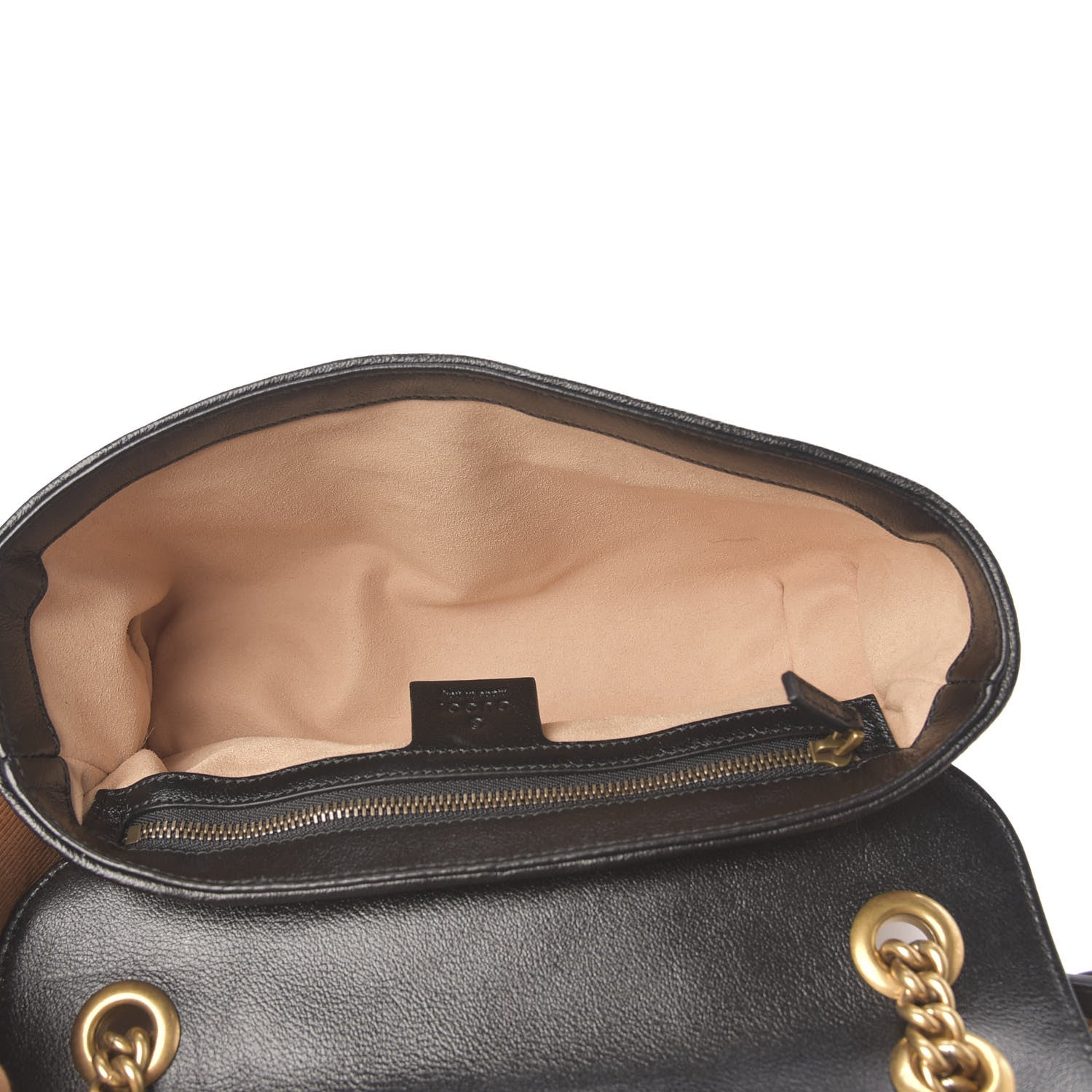 Gucci Vintage Effect Calfskin Matelasse Diagonal Small Torchon GG Marmont Shoulder Bag Cognac Black 5 of 10