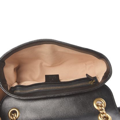 Gucci Vintage Effect Calfskin Matelasse Diagonal Small Torchon GG Marmont Shoulder Bag Cognac Black 5 of 10