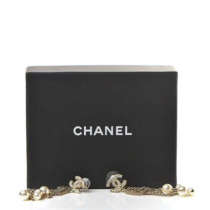 Chanel Pearl CC Chain Drop Earrings Gold 5 of 5