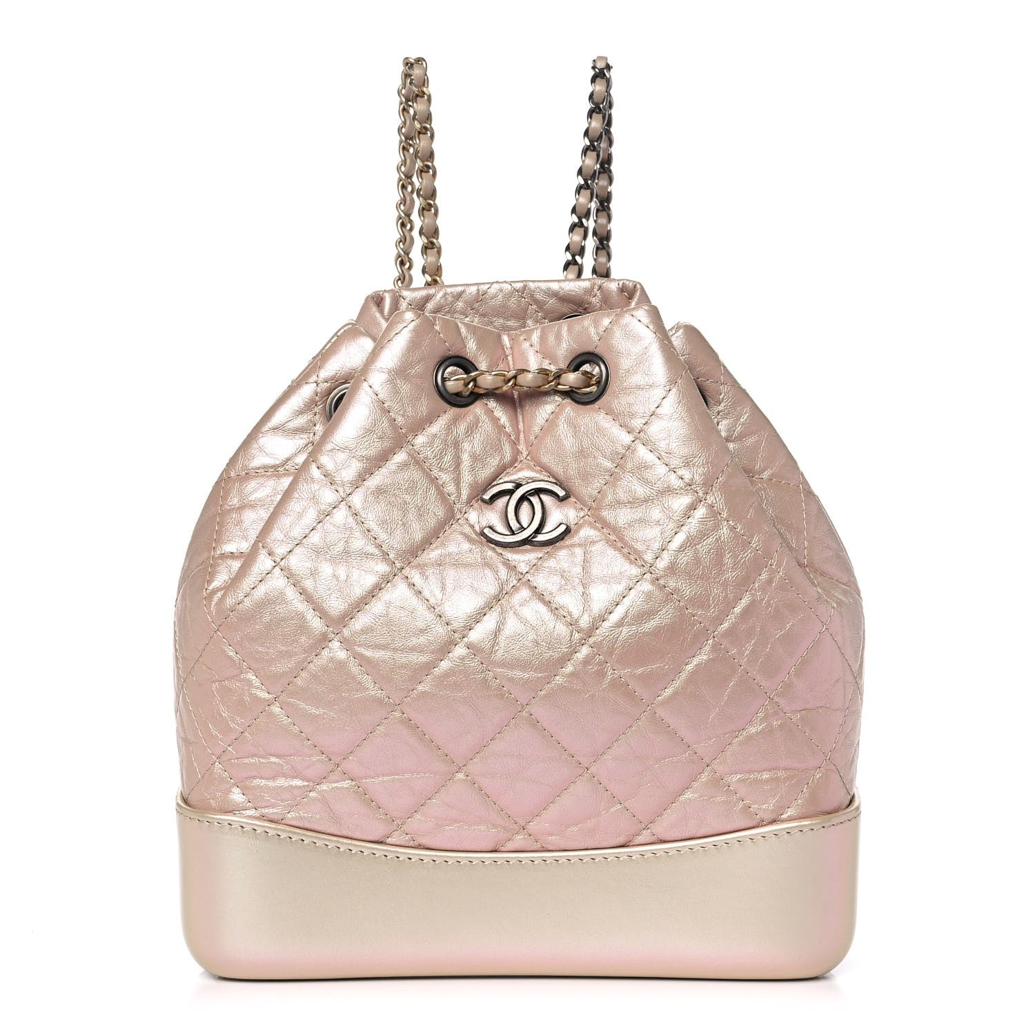 Chanel Iridescent Lambskin Calfskin Small Quilted Gabrielle Backpack Light Pink 1 of 11