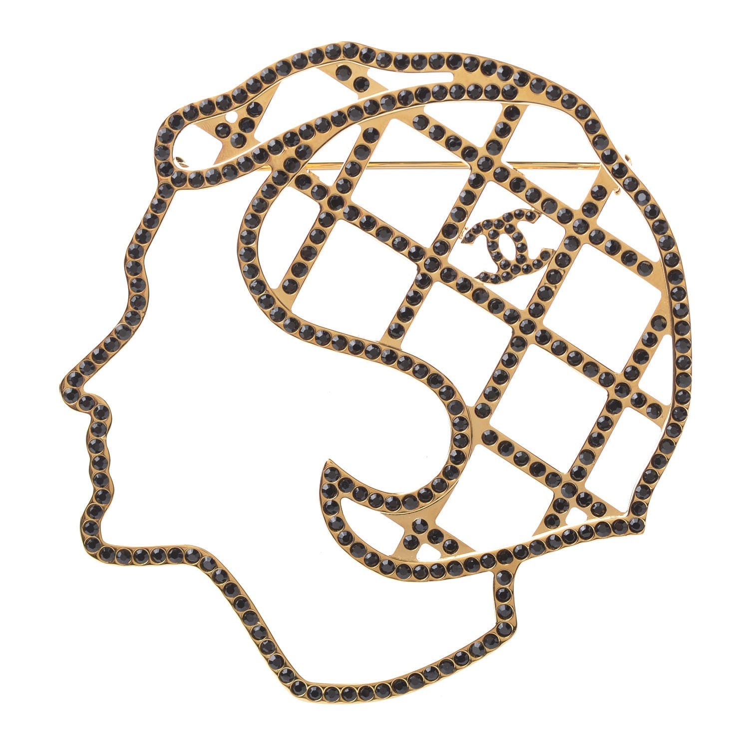 Chanel Coco Profile Brooch Gold 1 of 5