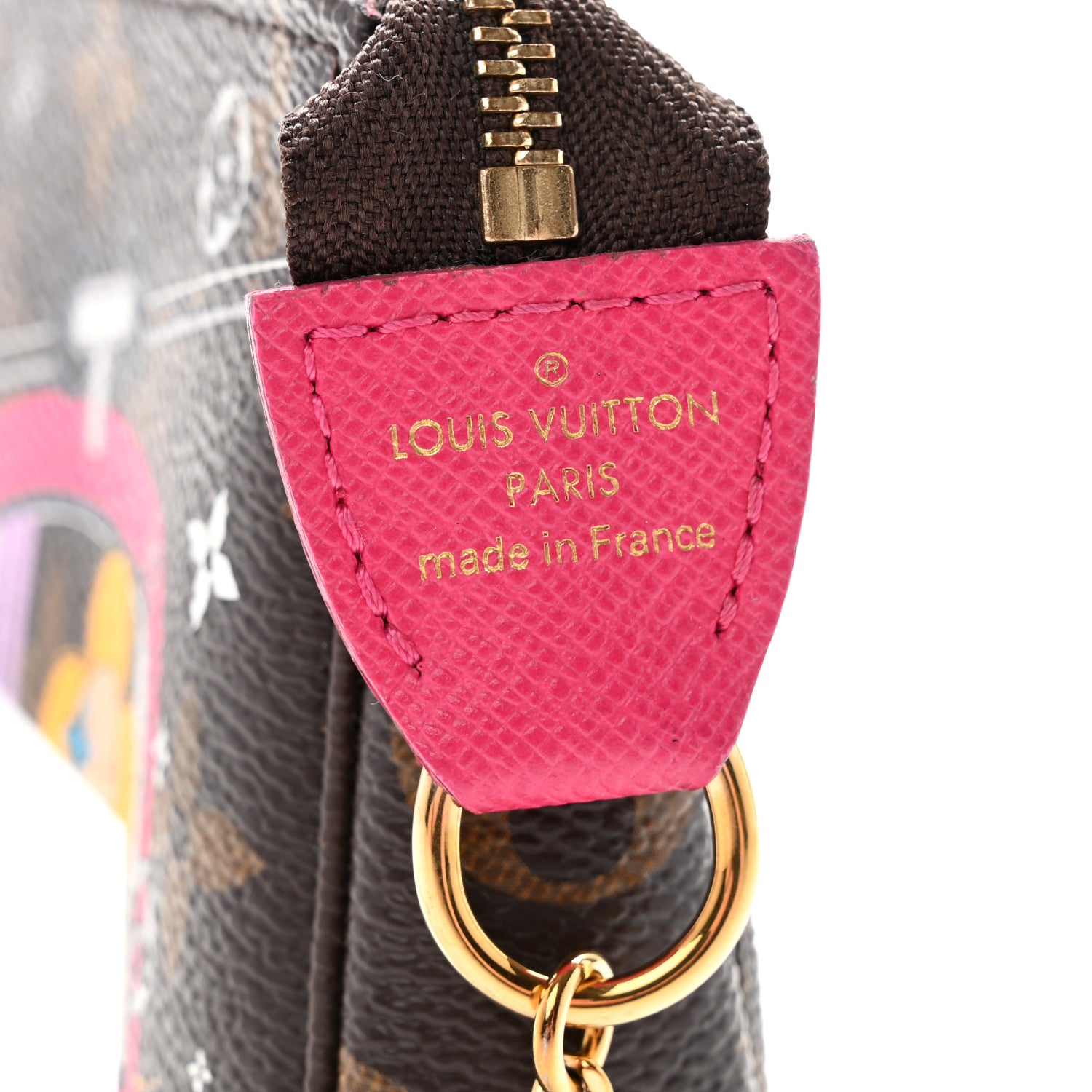 Louis Vuitton Monogram 2019 Christmas Animation Mini Courchevel Pochette Accessories Fuchsia 6 of 9