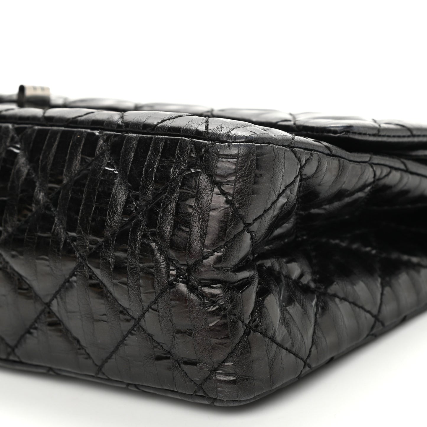 Metallic Calfskin Striped 2.55 Reissue 226 Flap Black
