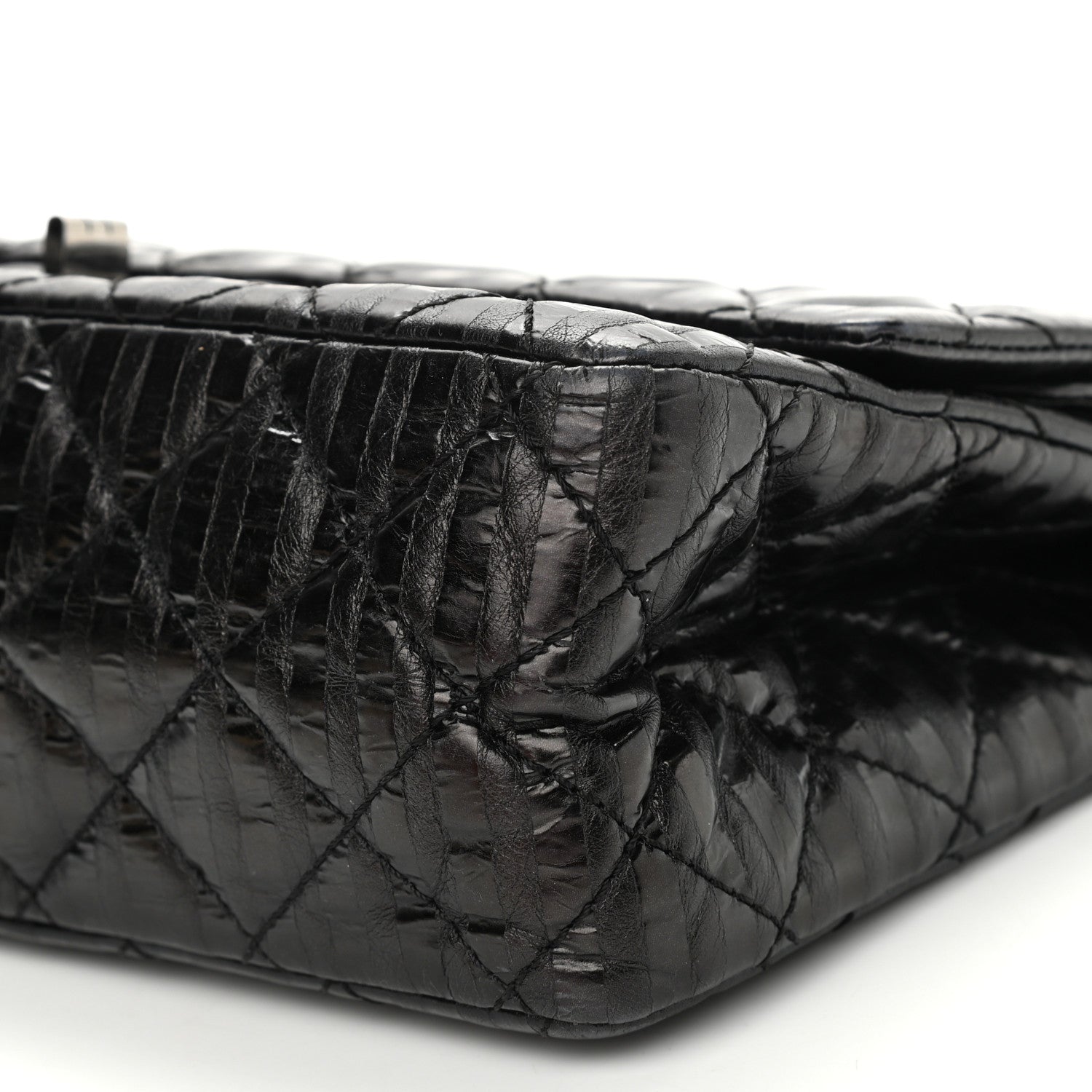 Chanel Metallic Calfskin Striped 2.55 Reissue 226 Flap Black 10 of 10