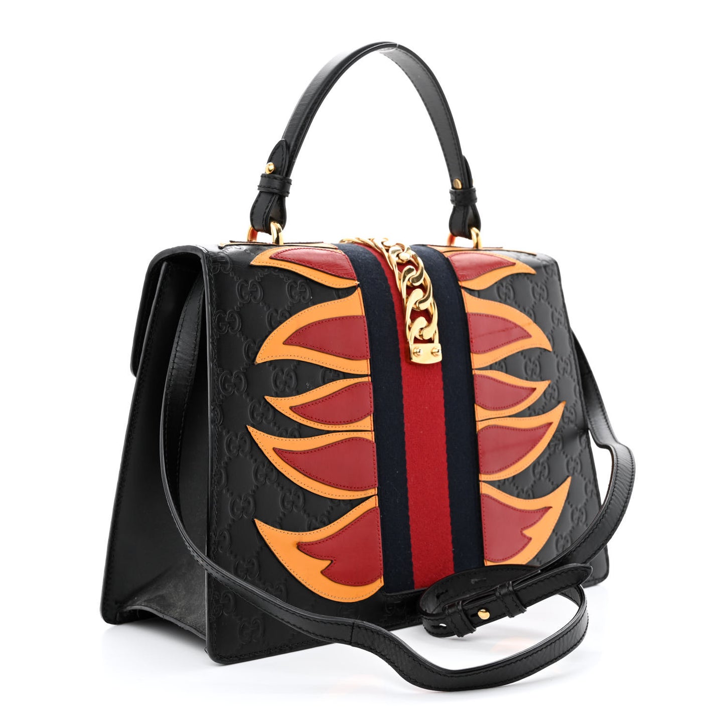 Guccissima Signature Medium Sylvie Top Handle Bag Black