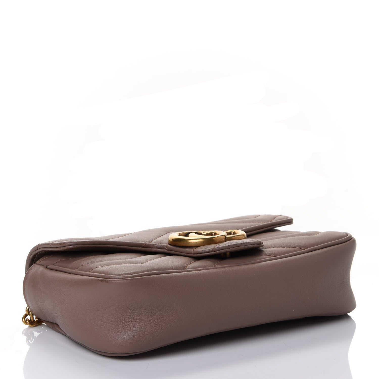 Gucci Calfskin Matelasse Super Mini GG Marmont Shoulder Bag Porcelain Rose 3 of 4