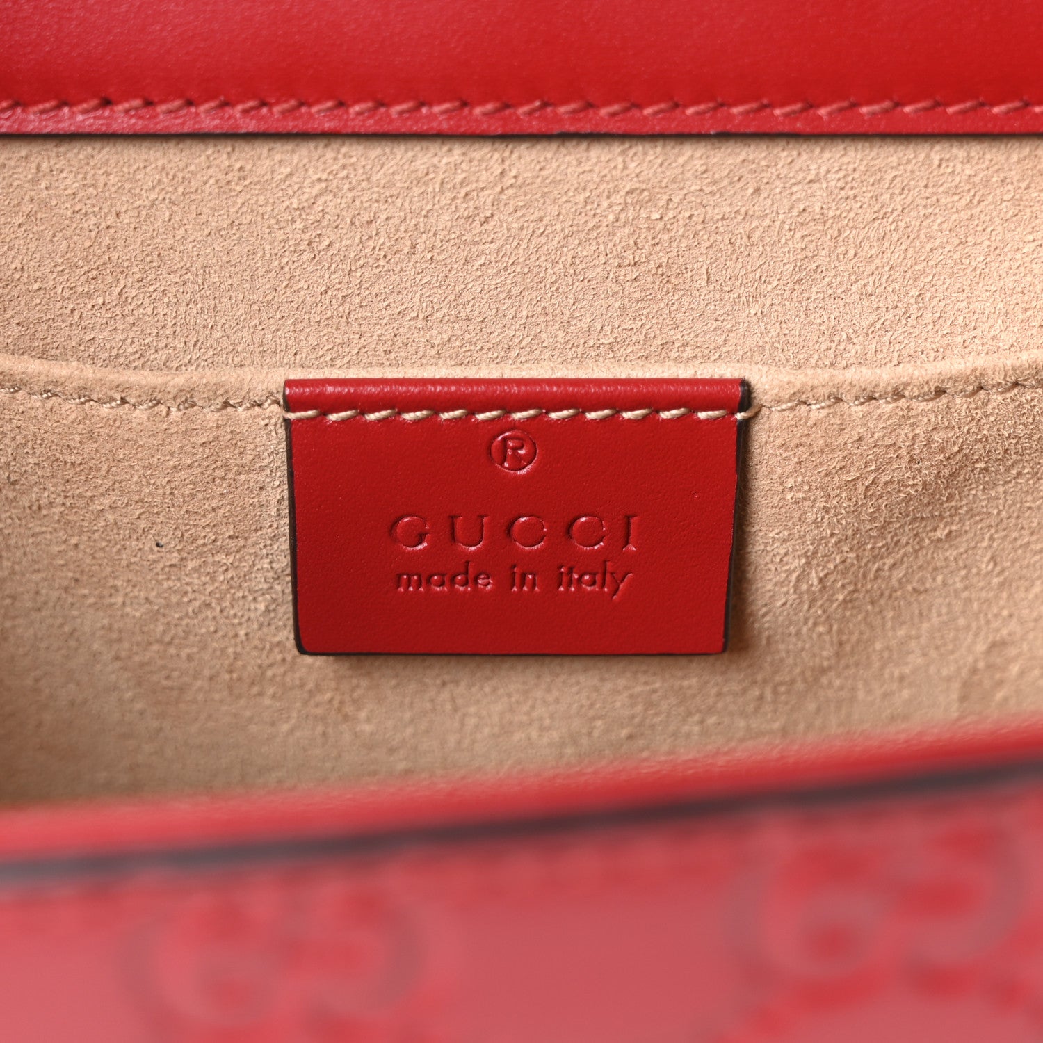 Gucci Guccissima Small Padlock Shoulder Bag Hibiscus Red 6 of 10
