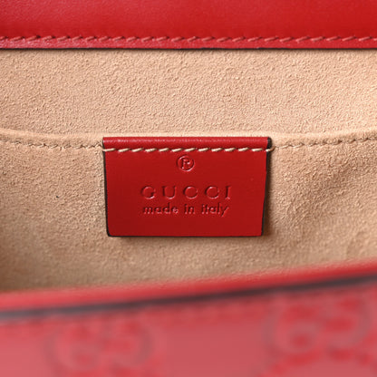 Gucci Guccissima Small Padlock Shoulder Bag Hibiscus Red 6 of 10