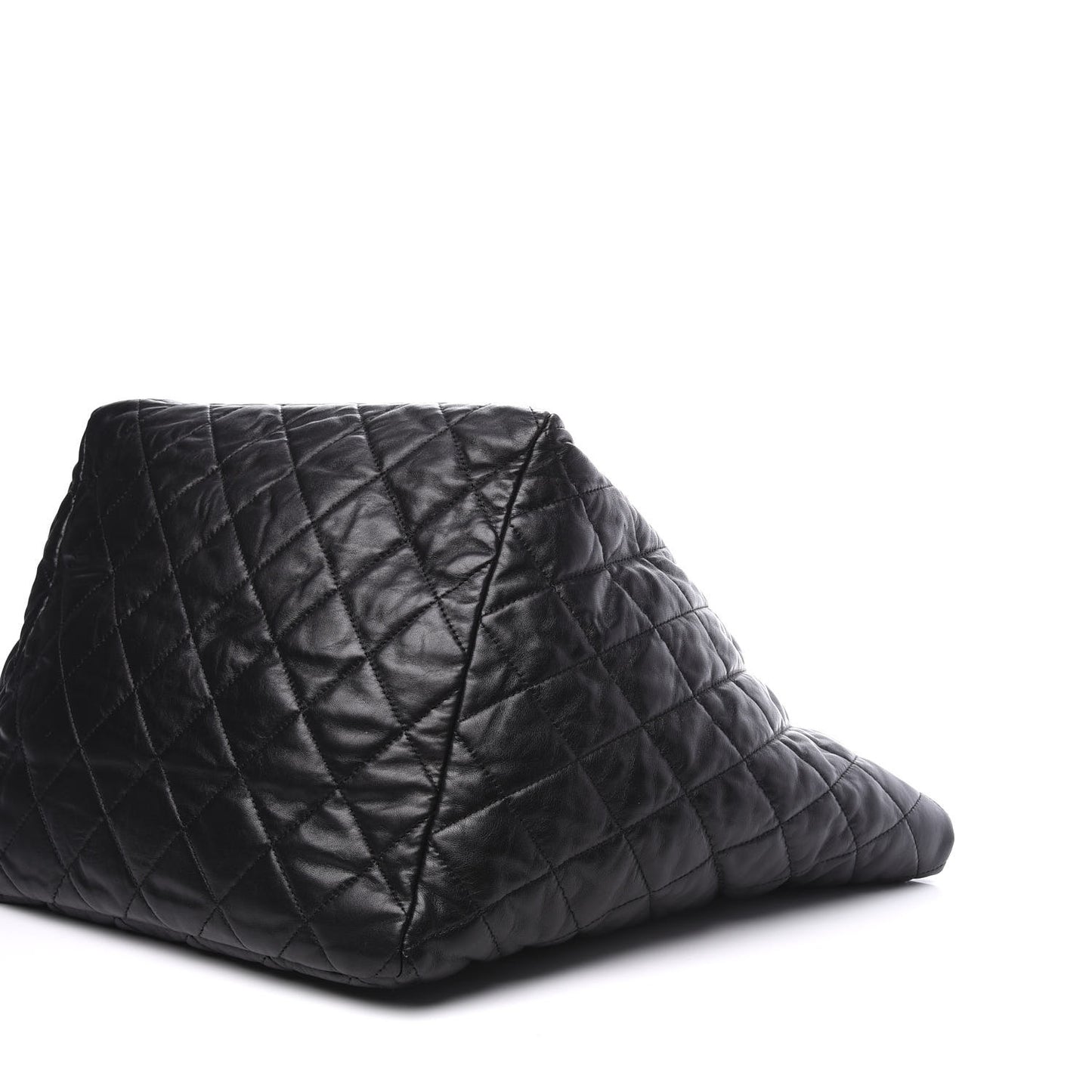 Lambskin Quilted Large Week End on Mars Tote Black