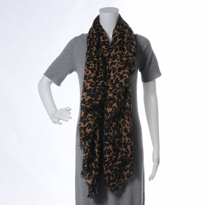 Louis Vuitton Cashmere Silk Leopard Stole Brown 2 of 4