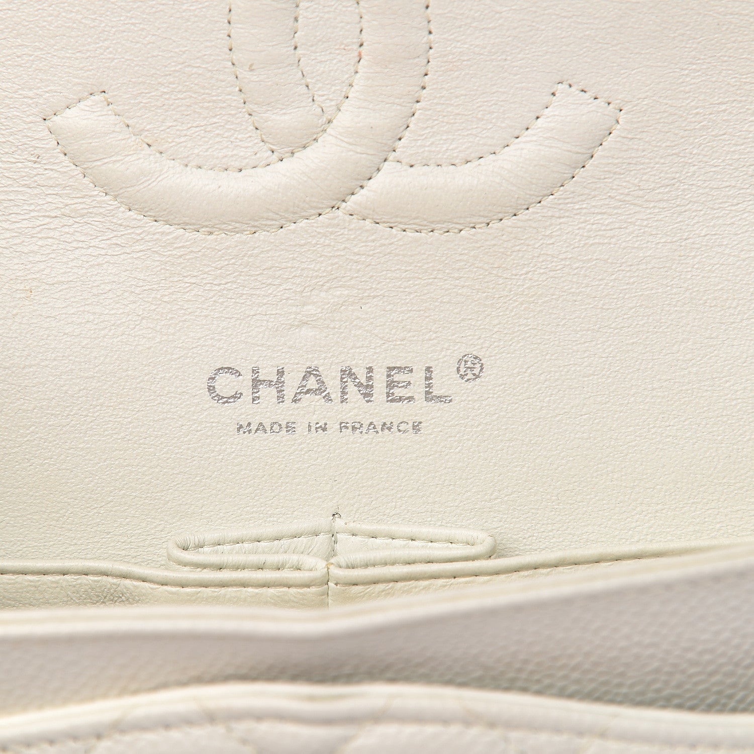Chanel Caviar Quilted Medium Double Flap White 6 of 15
