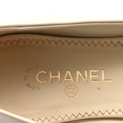 Chanel Lambskin Coco Line Pointed Toe Ballerina Flats 36 Light Beige Gold 8 of 10