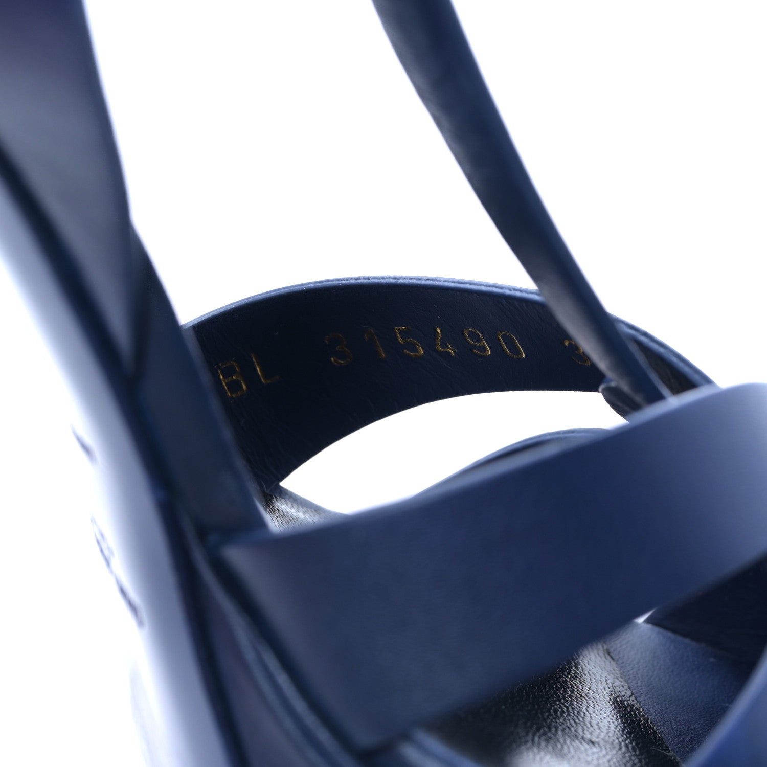 Saint Laurent Calfskin Tribute 75 Platform Sandals 36 Navy 3 of 9