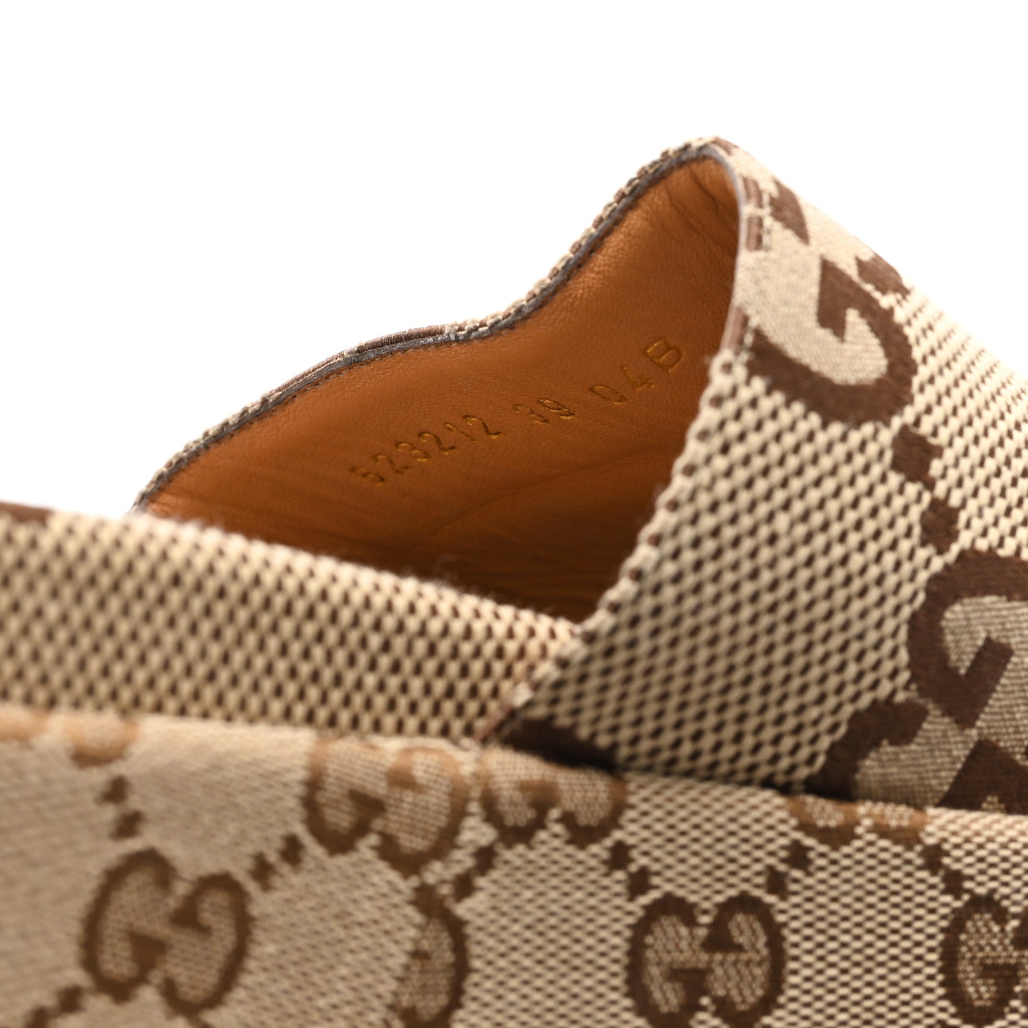 Gucci Monogram Maxi GG Angelina Platform 55mm Slide Sandals 39 Camel Ebony 9 of 9