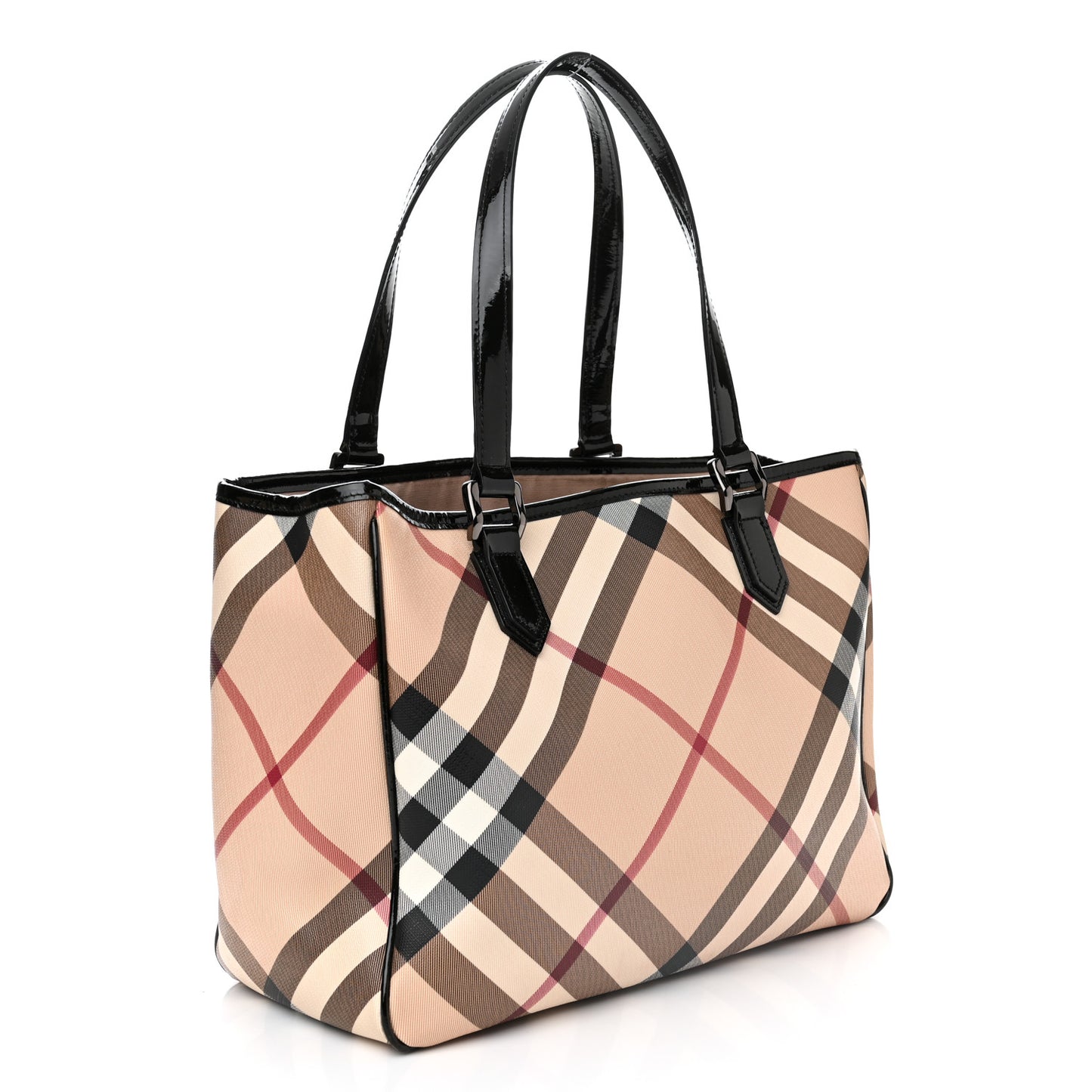 Nova Check Patent Medium Emmy Tote Black