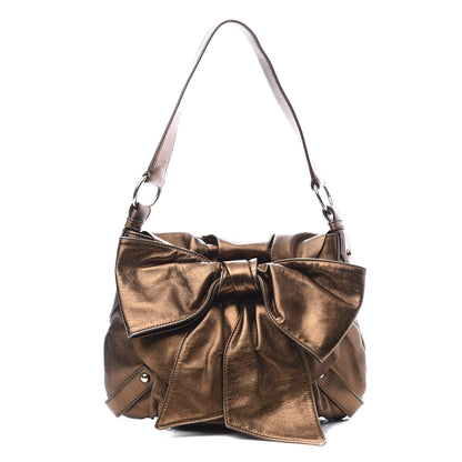 Saint Laurent Metallic Chevre Bow Handbag Bronze 1 of 9