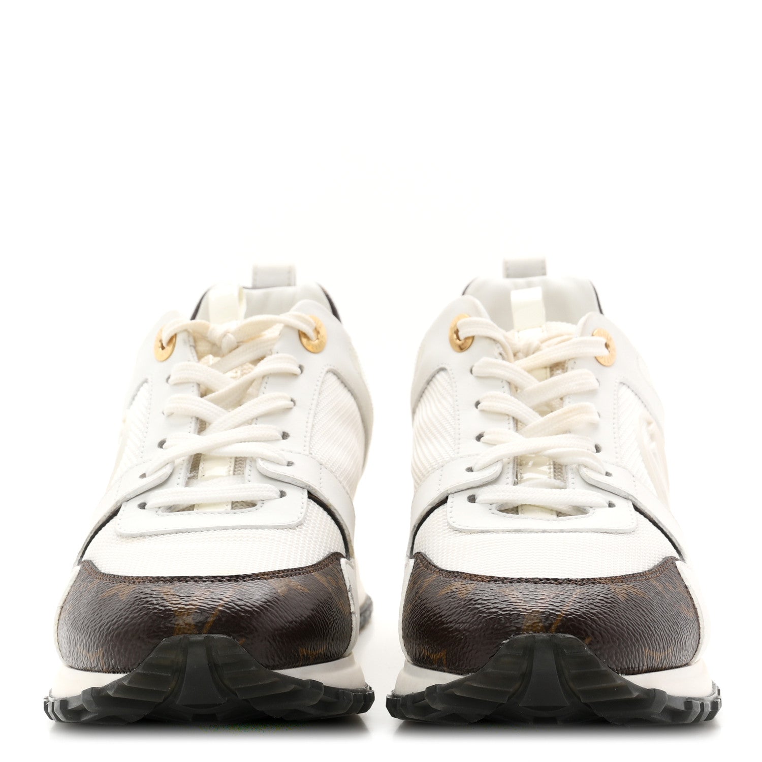 Louis Vuitton Calfskin Monogram Run Away Sneakers 37.5 White 3 of 9