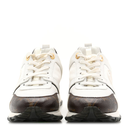 Louis Vuitton Calfskin Monogram Run Away Sneakers 37.5 White 3 of 9