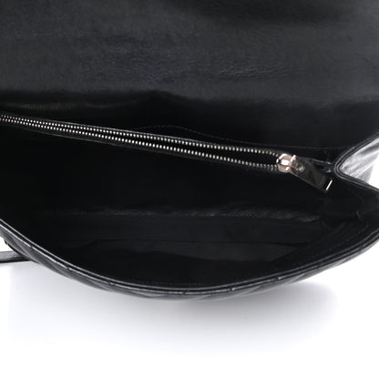 Saint Laurent Sheepskin Matelasse Chevron Monogram Large College Satchel Black 5 of 13