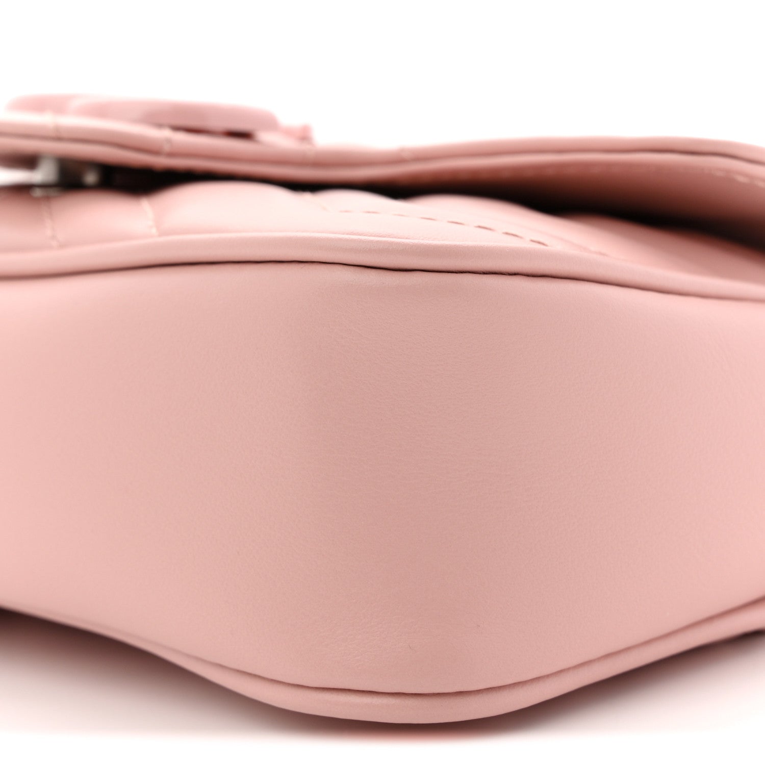 Gucci Calfskin Matelasse Monochrome GG Marmont Chain Belt Bag Perfect Pink 10 of 11