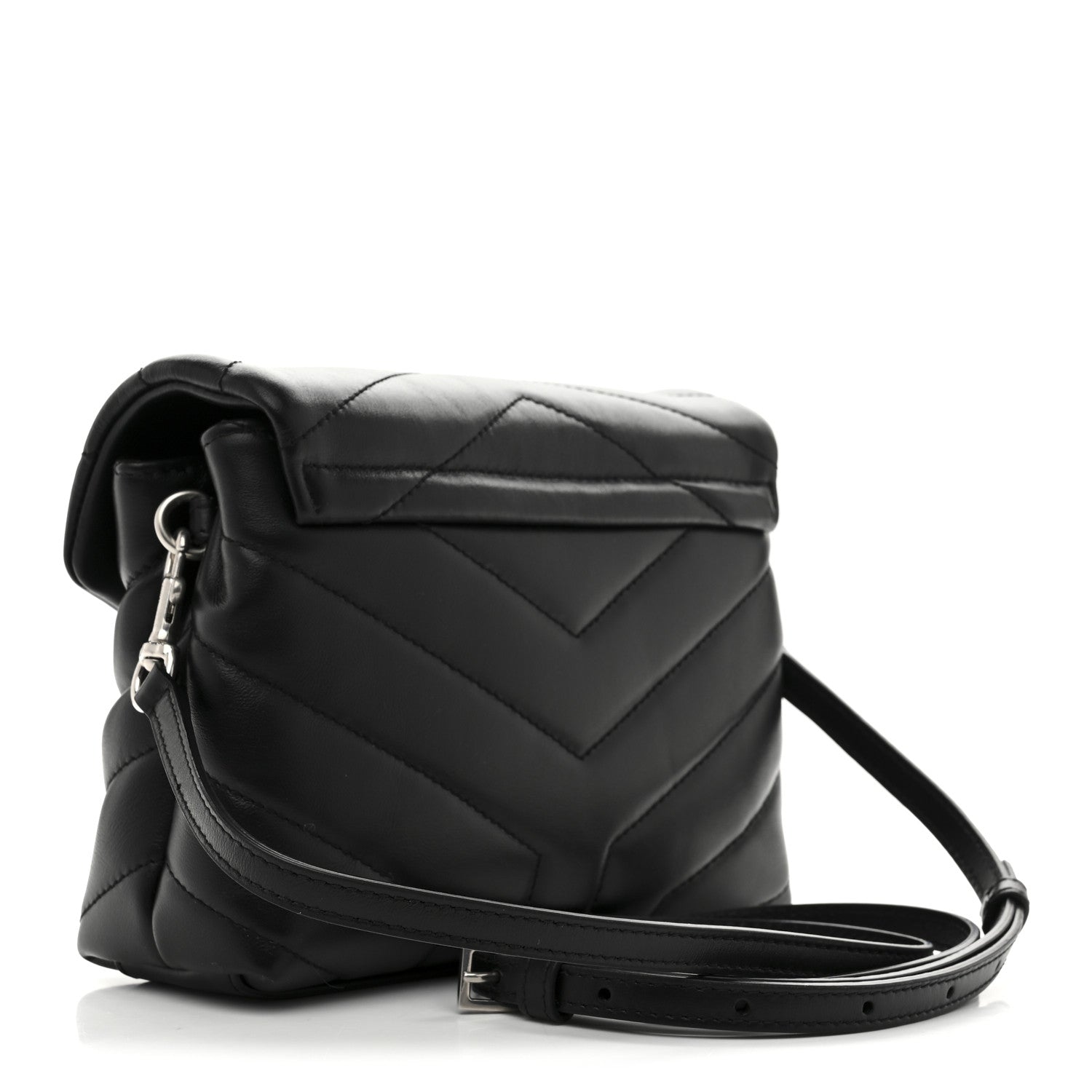 Saint Laurent Calfskin Y Quilted Monogram Toy Loulou Crossbody Bag Black 3 of 11