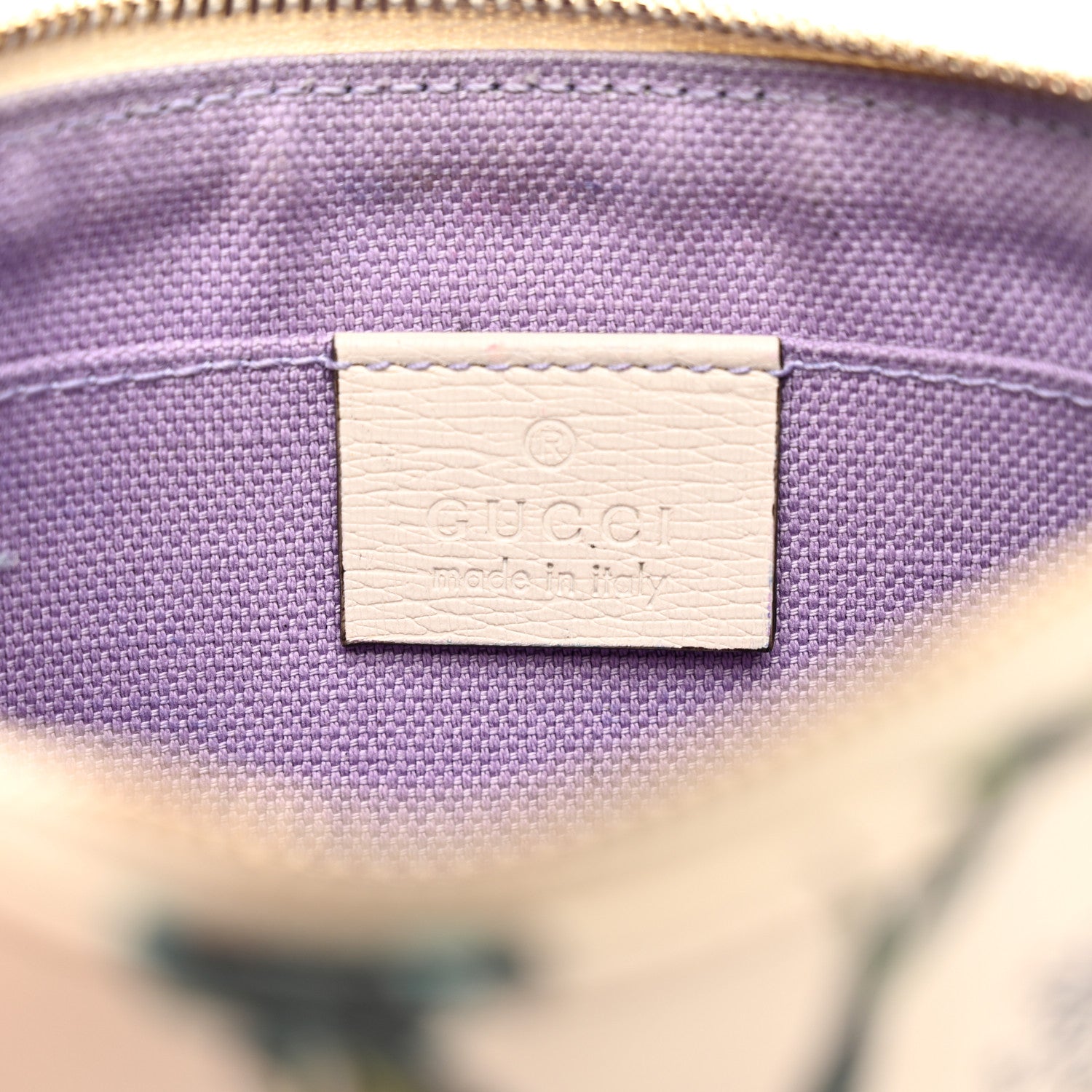 Gucci Calfskin Flora Infinity Small Zip Pouch White 6 of 10