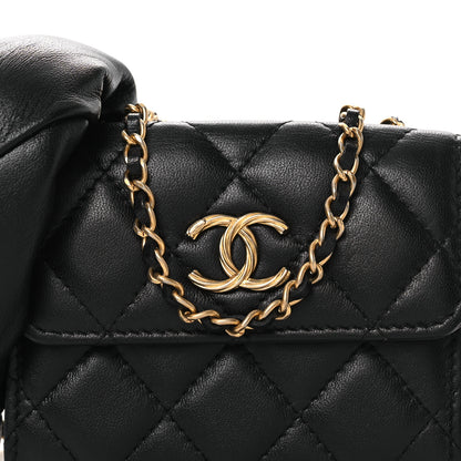 Chanel Lambskin Quilted Card Holder with Chain Black 9 of 11