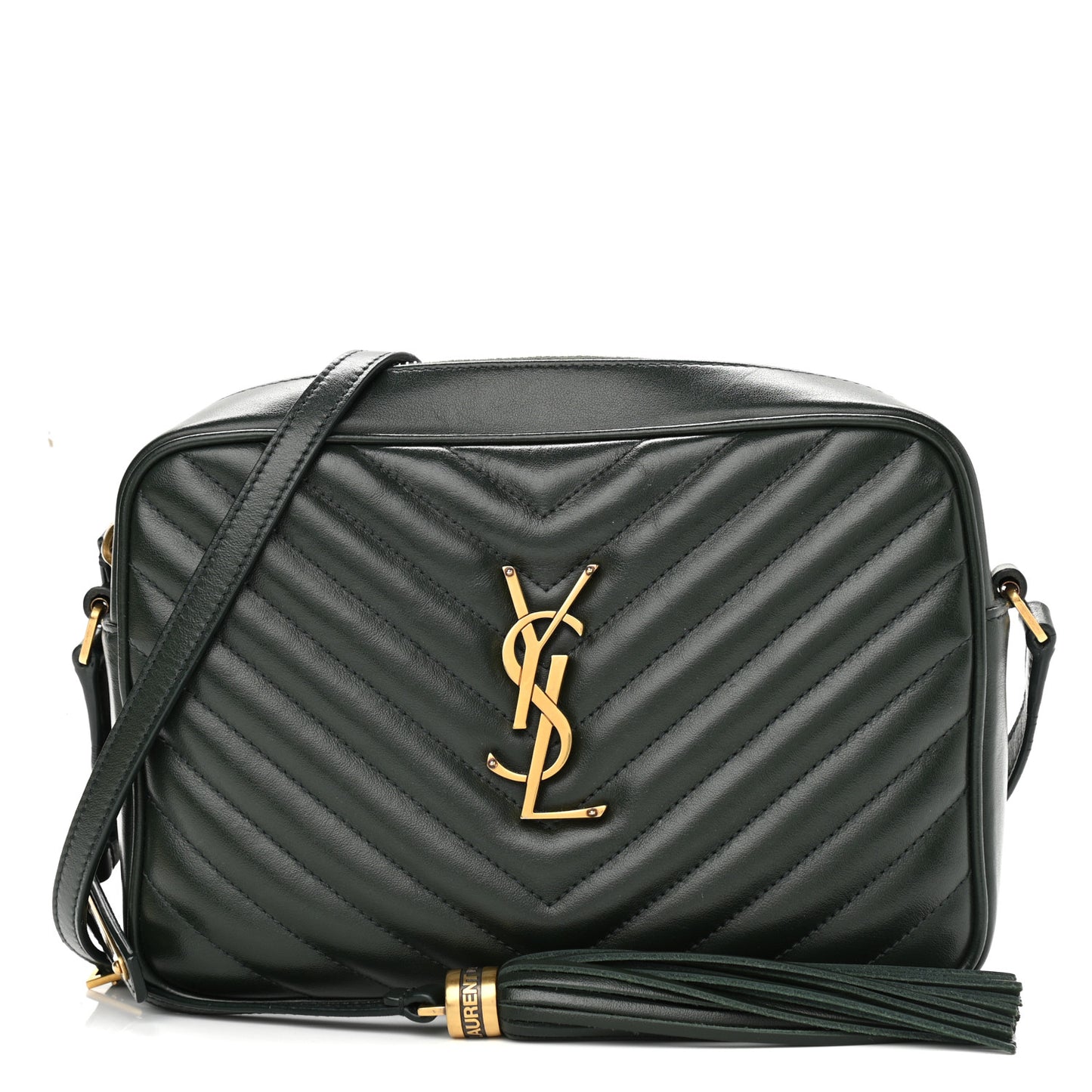 Calfskin Matelasse Monogram Lou Camera Bag Military Green