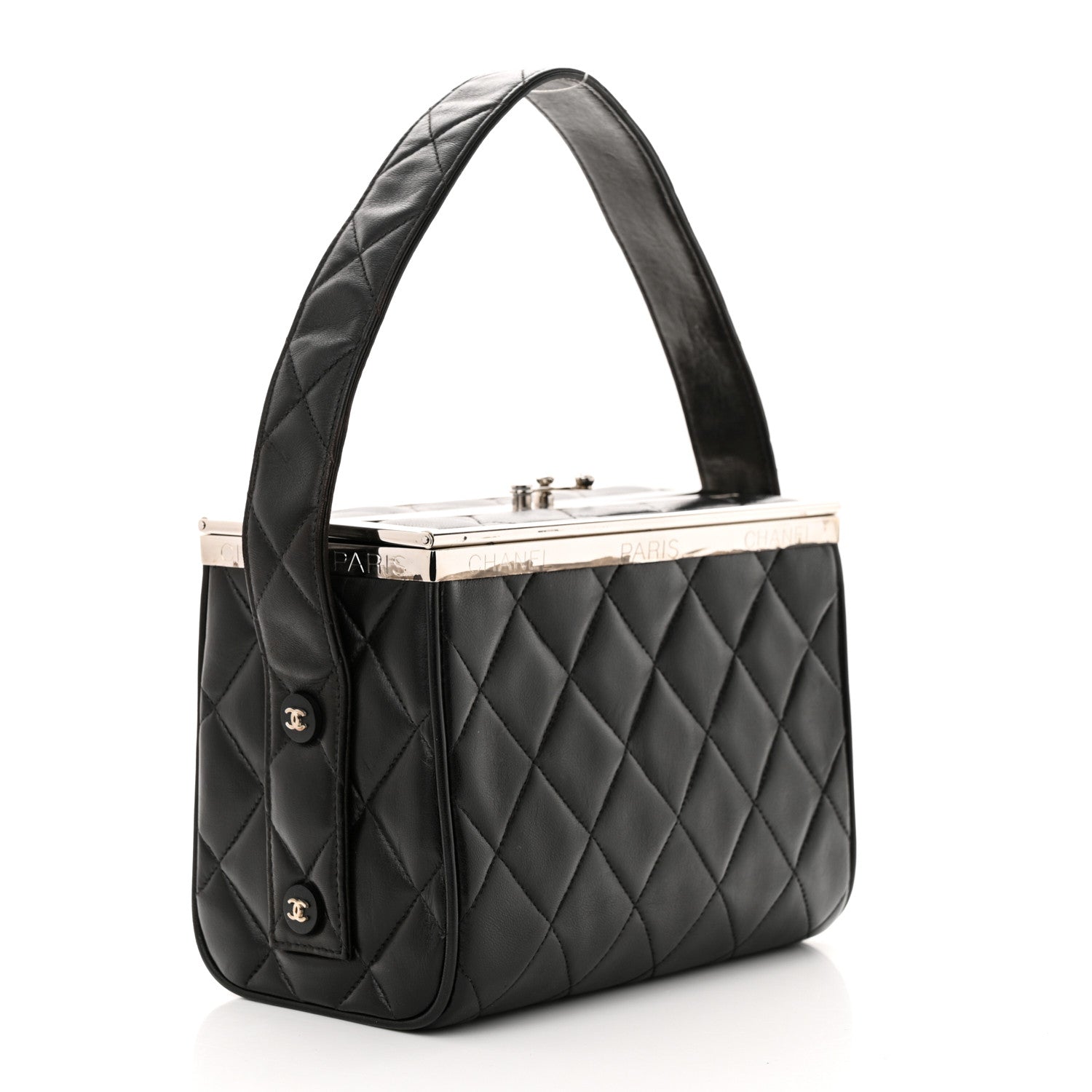 Chanel Lambskin Quilted Box Bag Black 3 of 12