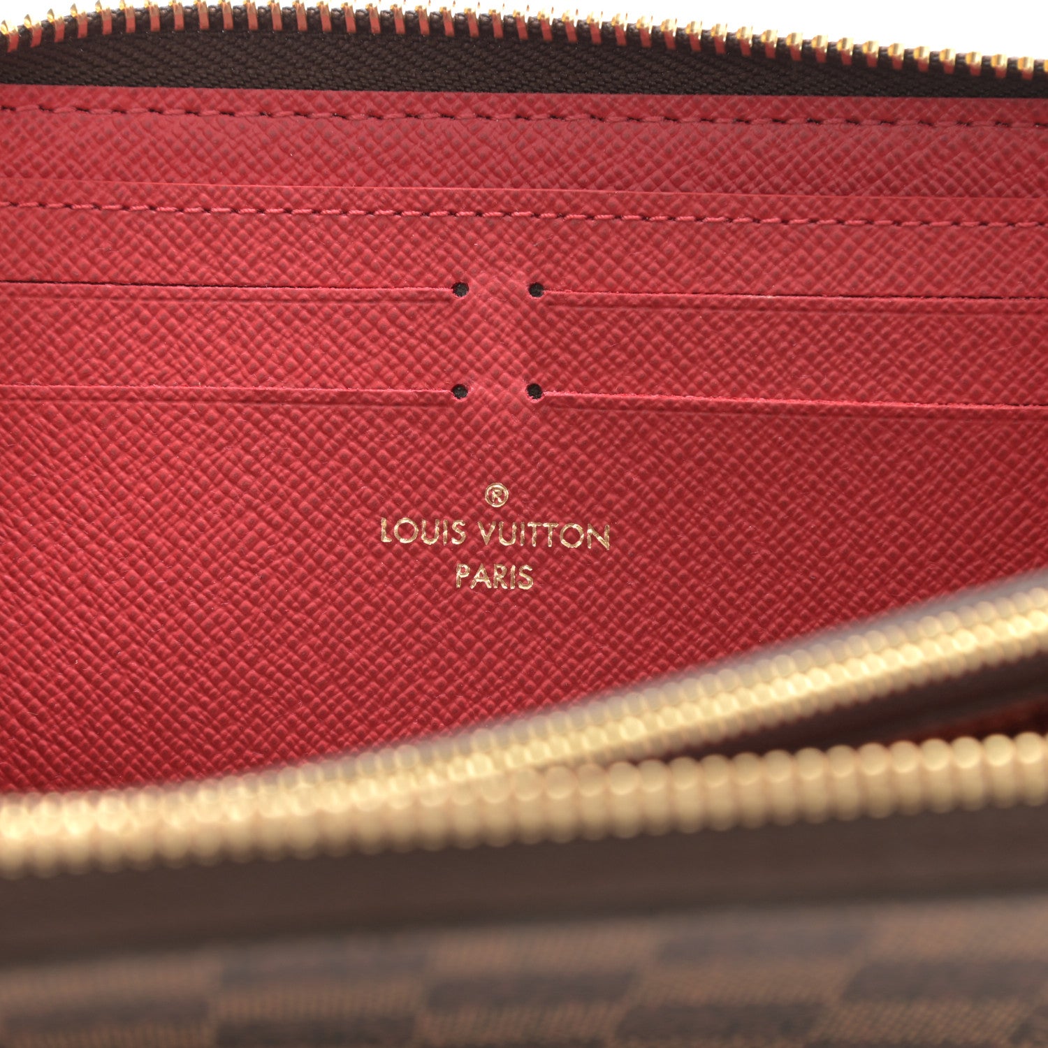 Louis Vuitton Damier Ebene Clemence Wallet Cherry 6 of 6