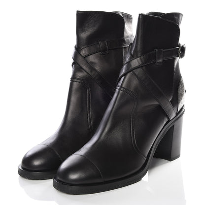 Chanel Lambskin CC Buckle Short Boots 41 Black 2 of 11