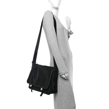Prada Tessuto Nylon Saffiano Logo Messenger Bag Black 2 of 9