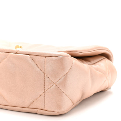 Chanel Shiny Lambskin Quilted Medium Chanel 19 Flap Beige 9 of 9