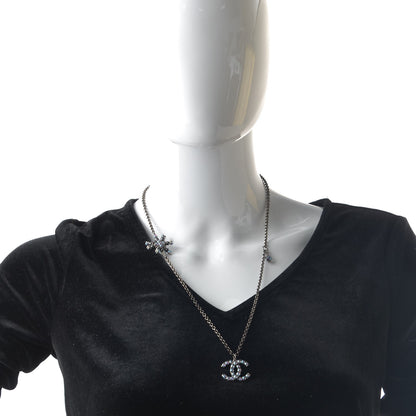 Chanel Iridescent Crystal Ruthenium CC Necklace Dark Grey Blue 2 of 6