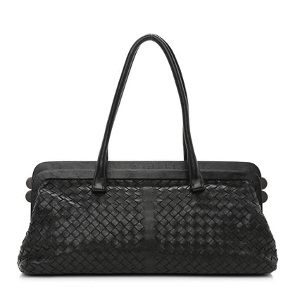 Bottega Veneta Nappa Intrecciato Frame Shoulder Bag Black 1 of 15