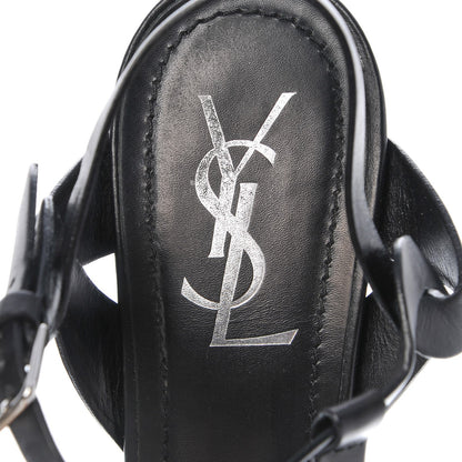 Saint Laurent Calfskin Tribute 105 Platform Sandals 39 Black 9 of 14