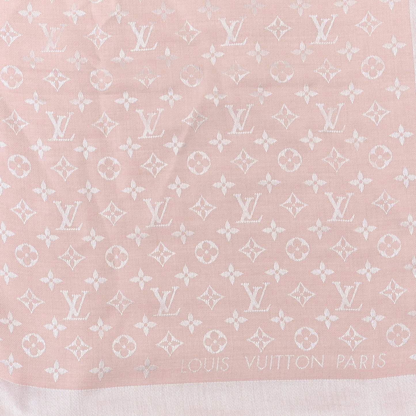 Silk Wool Monogram Denim Shawl Rose