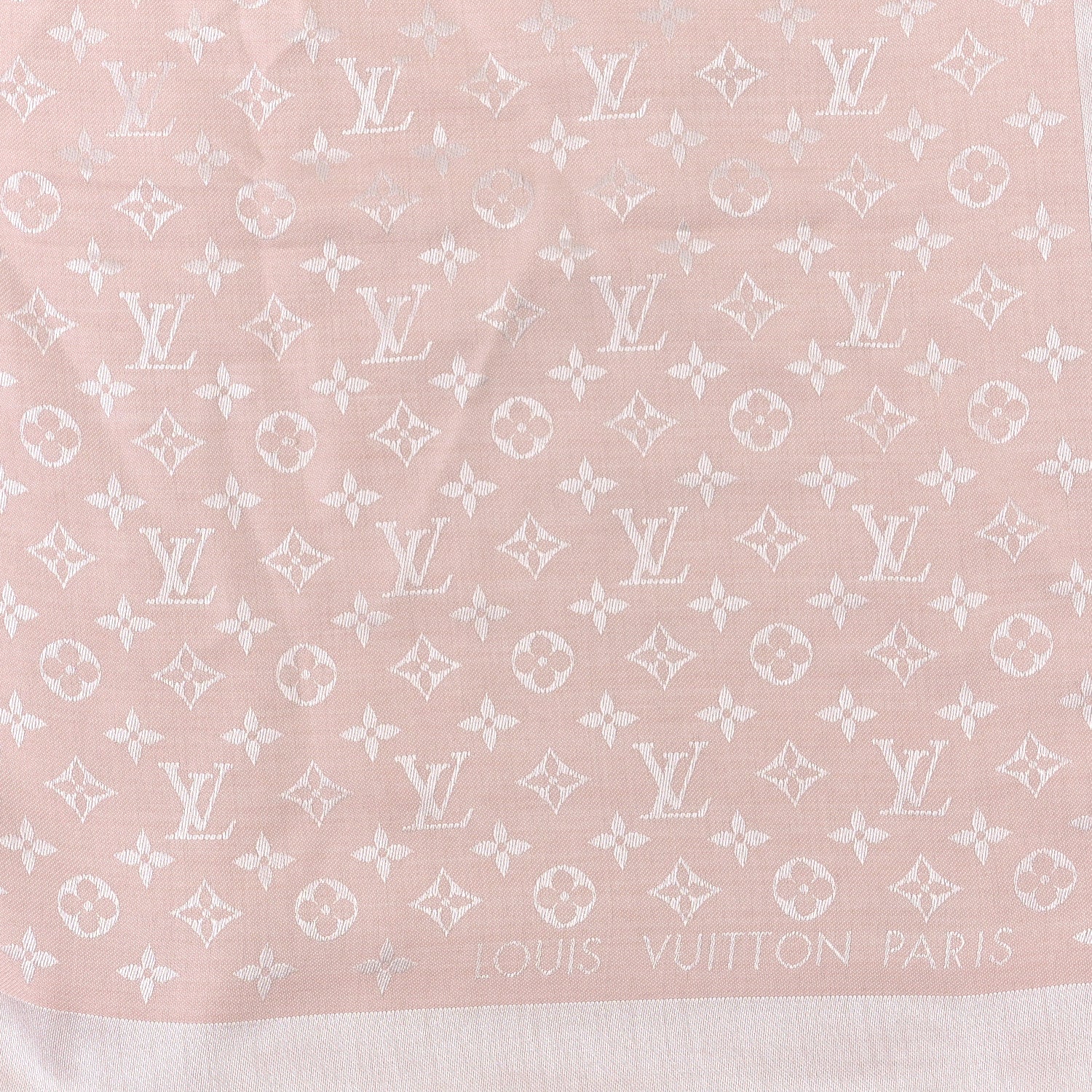 Louis Vuitton Silk Wool Monogram Denim Shawl Rose 2 of 4