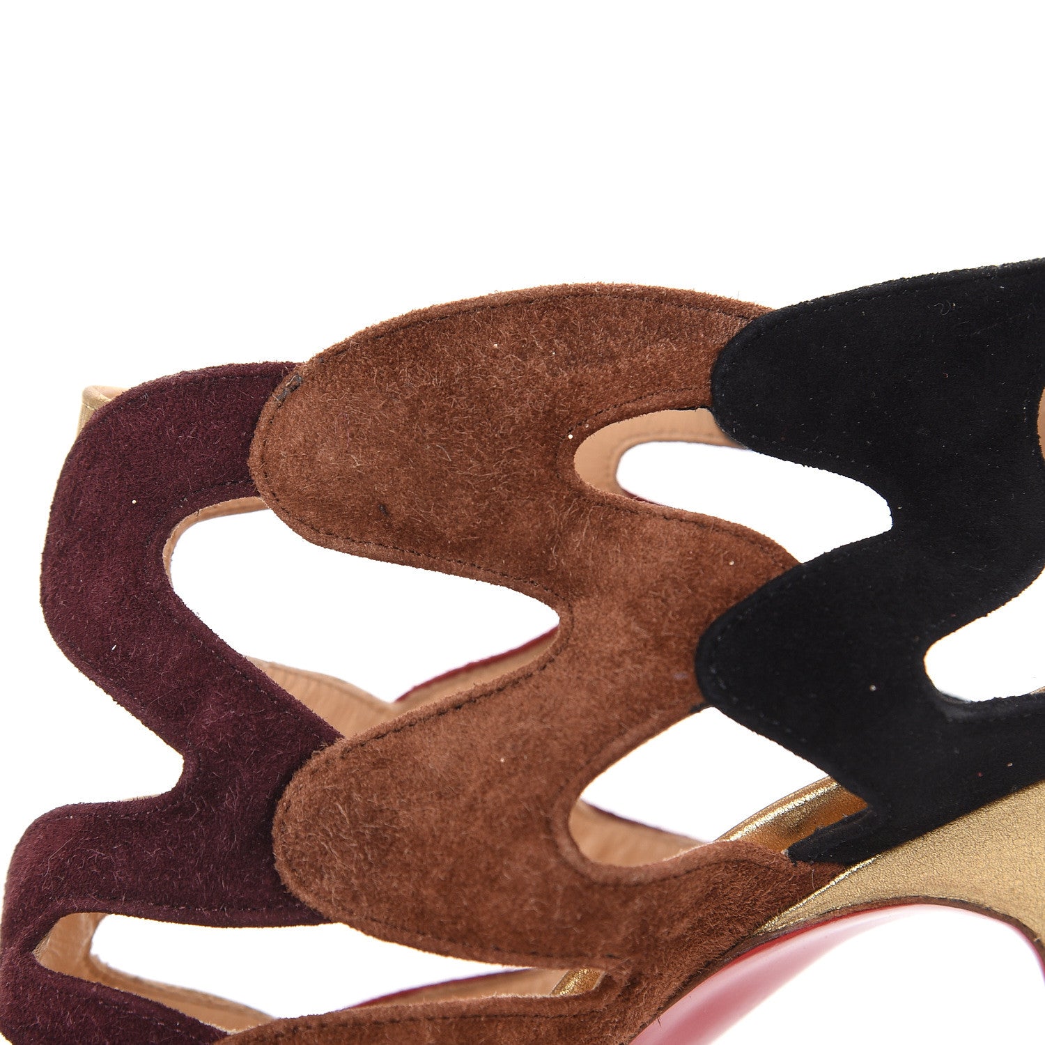 Christian Louboutin Suede Metallic Cutout 100 Booties 38 Multicolor 10 of 14