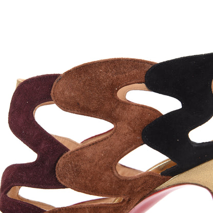 Christian Louboutin Suede Metallic Cutout 100 Booties 38 Multicolor 10 of 14
